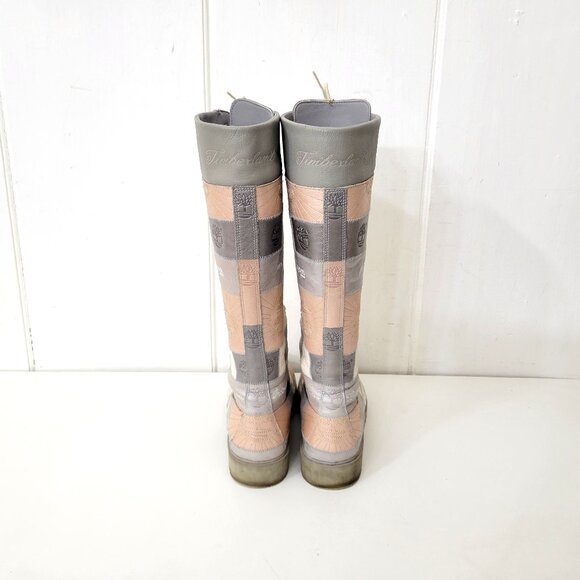 Timberland Patchwork Lace-Up Knee High Boots Size 10 - Picture 8 of 11